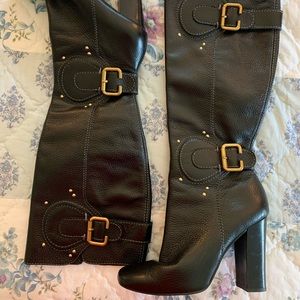 Knee High Pebbled Leather boot